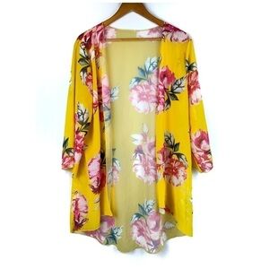 Floral sheer kimono